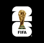 FIFA World Cup trophy logo with gold trophy and white FIFA text on black background